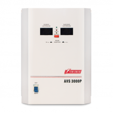 Stabilizer POWERMAN AVS 3000P, step-type regulator, digital indicators of voltage levels, 3000VA, 110-260V, maximum input current 20A, terminal block, IP-20, hinged, 260mm x 220mm x 130mm, 7.2kg.
