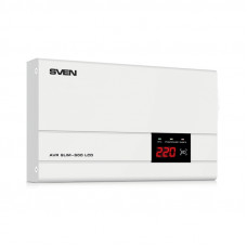 Stabilizer SVEN SLIM-500 LCD, Relay, 400W, 500VA, 140-260v, the function "pause", single outlet, 2.35 kg