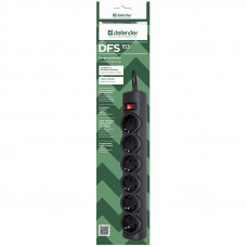 Surge Protector Defender DFS 153 3m, black, 6 outlets