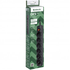 Surge Protector Defender DFS 153 3m, black, 6 outlets