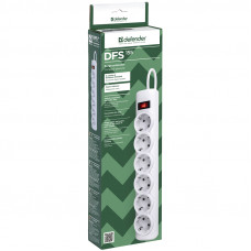 Surge Protector Defender DFS 155 5m, white, 6 outlets