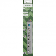 Surge Protector Defender DFS 501 2,0м, 2 USB-ports, 6 outlets
