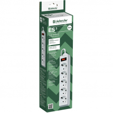 Surge Protector Defender ES 3 3m, white, 5 outlets
