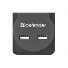 Сетевой фильтр Defender DFS 751 1,8 м, 5 розеток, 2xUSB, 2.1A