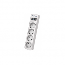 Surge protector Pilot Mini 4 euro outlets, 10A / 2.2kVt, automatic circuit-breaker, 10 m