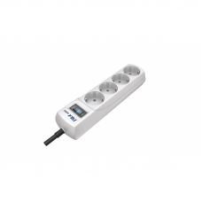 Surge protector Pilot Mini 4 euro outlets, 10A / 2.2kVt, automatic circuit-breaker, 10 m