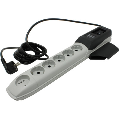 Surge protector Pilot PRO GP6 outlets (5 euro + 1 without ground) 10A / 2.2kVt, 5m, automatic circuit-breaker