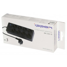 Сетевой фильтр Ippon BK238-16 3м (8 розеток) черный (коробка)