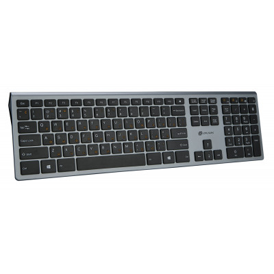 Клавиатура Оклик 890S серый USB беспроводная slim