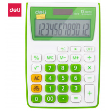 Калькулятор настольный Deli E1122/GRN зеленый 12-разр.