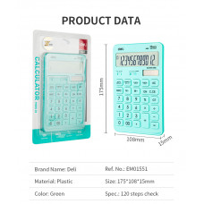Калькулятор настольный Deli Touch EM01531 голубой 12-разр.