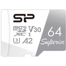 Флеш карта microSD 64GB Silicon Power Superior Pro A2 microSDXC Class 10 UHS-I U3 Colorful 100/80 Mb/s (SD адаптер)