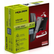 Кронштейн для телевизора Holder LCDS-5062 белый 19"-32" макс.30кг настенный поворот и наклон