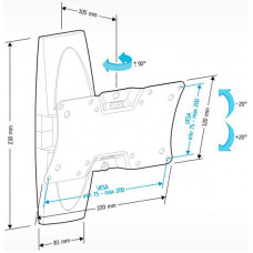 Кронштейн для телевизора Holder LCDS-5062 белый 19"-32" макс.30кг настенный поворот и наклон