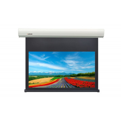 [LCC-100118] Экран с электроприводом Lumien Cinema Control 241x400 см (раб.область 220х390 см) Matte White черн. кайма по периметру, белый корпус, 16:9