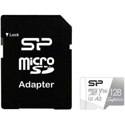 Флеш карта microSDXC 128Gb Class10 Silicon Power SP128GBSTXDA2V20SP Superior + adapter