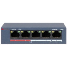 Коммутатор HiWatch DS-S504P(B) 5x100Mb 4PoE+ 35W неуправляемый