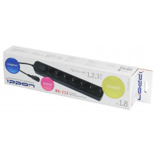Сетевой фильтр Ippon BK112 1.8м (6 розеток) белый (коробка)