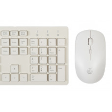 Клавиатура + мышь Оклик 240M клав:белый мышь:белый USB беспроводная slim Multimedia