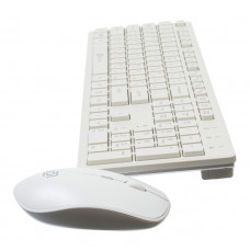 Клавиатура + мышь Оклик 240M клав:белый мышь:белый USB беспроводная slim Multimedia