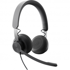 Наушники с микрофоном Logitech Zone Wired Teams черный матовый 1.9м накладные USB оголовье (981-000870)