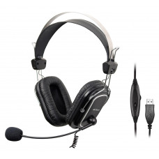 Наушники с микрофоном A4Tech HU-50 черный 2м накладные USB оголовье