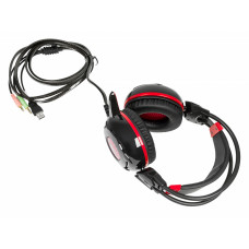 Наушники с микрофоном A4Tech Bloody G300 черный/красный 2.2м мониторные оголовье (G300 BLACK+RED)