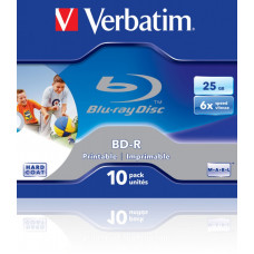 Диск BD-R Verbatim 25Gb 6x Jewel case (10шт) Printable Scratch proof (43713)