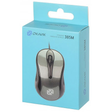 Мышь Оклик 385M черный/серый оптическая (1000dpi) USB для ноутбука (3but)