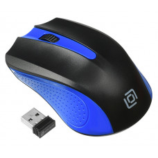 Мышь Оклик 485MW черный/синий оптическая (1000dpi) беспроводная USB для ноутбука (3but)