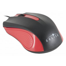 Мышь Оклик 225M черный/красный оптическая (1000dpi) USB (3but)