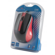 Мышь Оклик 225M черный/красный оптическая (1000dpi) USB (3but)