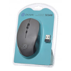 Мышь Оклик 565MW matt черный/серый оптическая (1600dpi) беспроводная USB для ноутбука (4but)