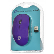 Мышь Оклик 515MW черный/пурпурный оптическая (1000dpi) беспроводная USB для ноутбука (3but)