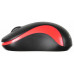 Мышь Оклик 605SW черный/красный оптическая (1200dpi) беспроводная USB для ноутбука (3but)