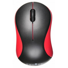 Мышь Оклик 605SW черный/красный оптическая (1200dpi) беспроводная USB для ноутбука (3but)