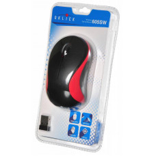 Мышь Оклик 605SW черный/красный оптическая (1200dpi) беспроводная USB для ноутбука (3but)