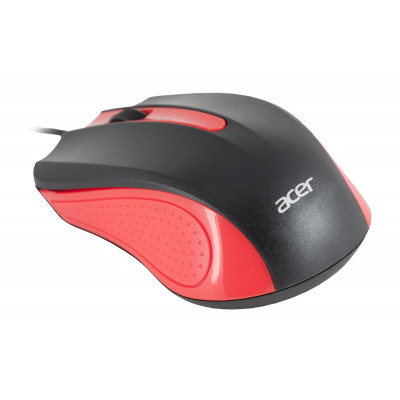 Мышь Acer OMW012 черный/красный оптическая (1200dpi) USB (3but)