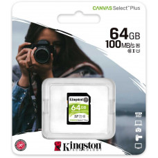 Флеш карта SDXC 64Gb Class10 Kingston SDS2/64GB Canvas Select Plus w/o adapter