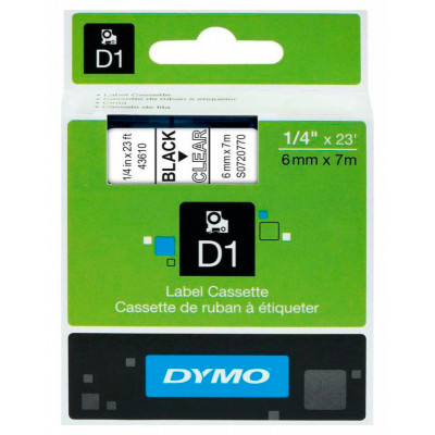 Картридж ленточный Dymo D1 S0720770 черный/прозрачный для Dymo