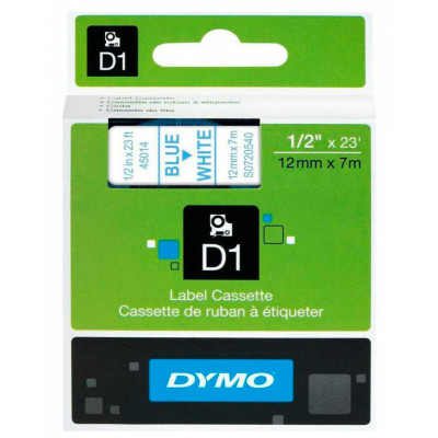 Картридж ленточный Dymo D1 S0720540 белый/синий для Dymo
