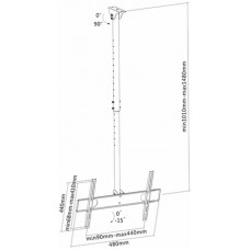 Кронштейн для телевизора Arm Media LCD-1500 черный 26"-65" макс.50кг потолочный наклон