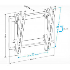 Кронштейн для телевизора Holder LCD-T2609 черный 22"-47" макс.40кг настенный наклон