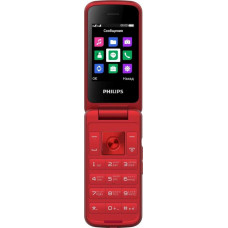Мобильный телефон Philips E255 Xenium 32Mb красный раскладной 2Sim 2.4" 240x320 0.3Mpix GSM900/1800 GSM1900 MP3 FM microSD max32Gb