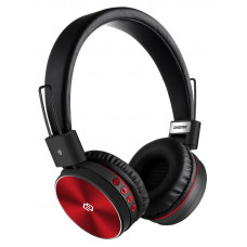Гарнитура накладные Digma BT-12 красный/черный беспроводные bluetooth оголовье (L200BT RED/BLACK)