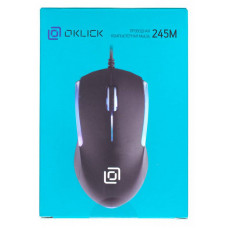 Мышь Оклик 245M черный оптическая (1000dpi) USB (3but)