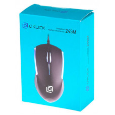 Мышь Оклик 245M черный оптическая (1000dpi) USB (3but)