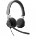 Наушники с микрофоном Logitech Zone Wired UC черный матовый 1.9м накладные USB оголовье (981-000875)