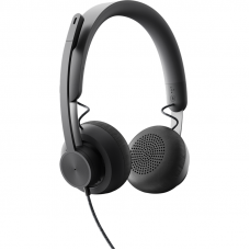 Наушники с микрофоном Logitech Zone Wired UC черный матовый 1.9м накладные USB оголовье (981-000875)