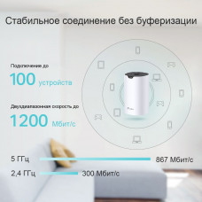 Бесшовный Mesh роутер TP-Link Deco S4(3-Pack) AC1200 10/100/1000BASE-TX белый